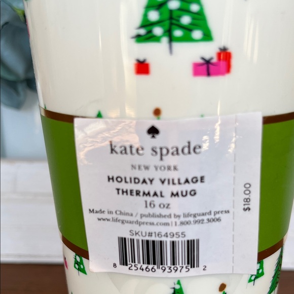 NWT Kate Spade New York Holiday Village Thermal Mug 16 oz - Picture 2 of 8
